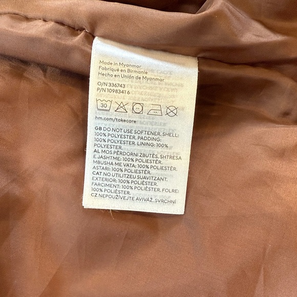 H&M Chocolate Brown Kids Puffer Jacket - Picture 6 of 8